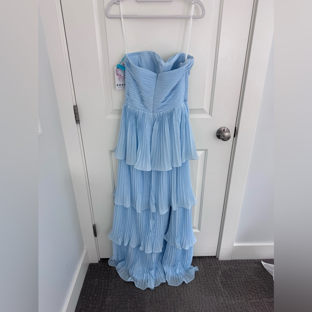 Oh Molly Light Blue Tiered Chiffon Dress - Picture 4 of 6